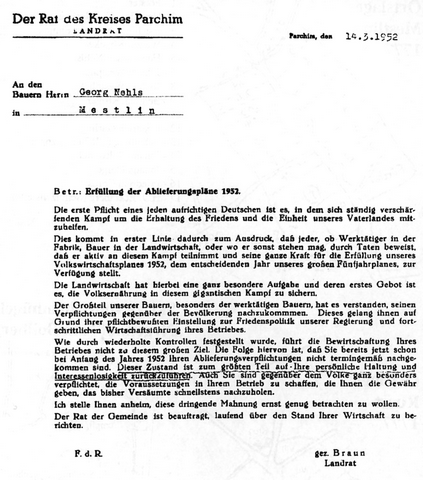 Ablieferungsplan 1952